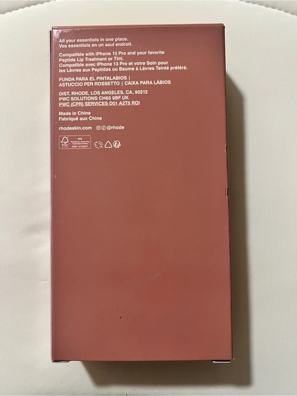 LNIB rhode iPhone 13 Pro Toast Peptide Lip Holder Silky Silicone Case